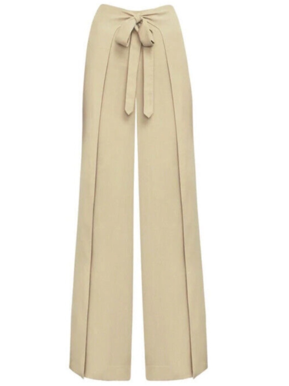 BCBGMAXAZRIA Jacklin Pale Khaki Wide Leg Tie Waist Pants NWT Small
